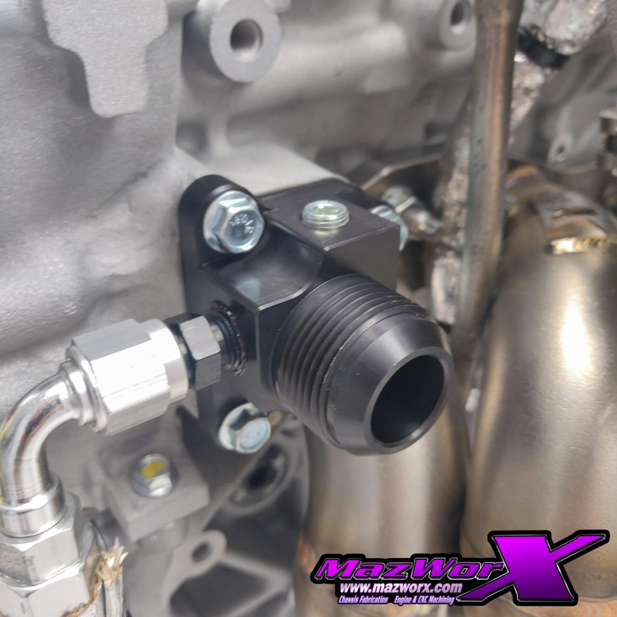 Mazworx Billet Water Neck Outlet