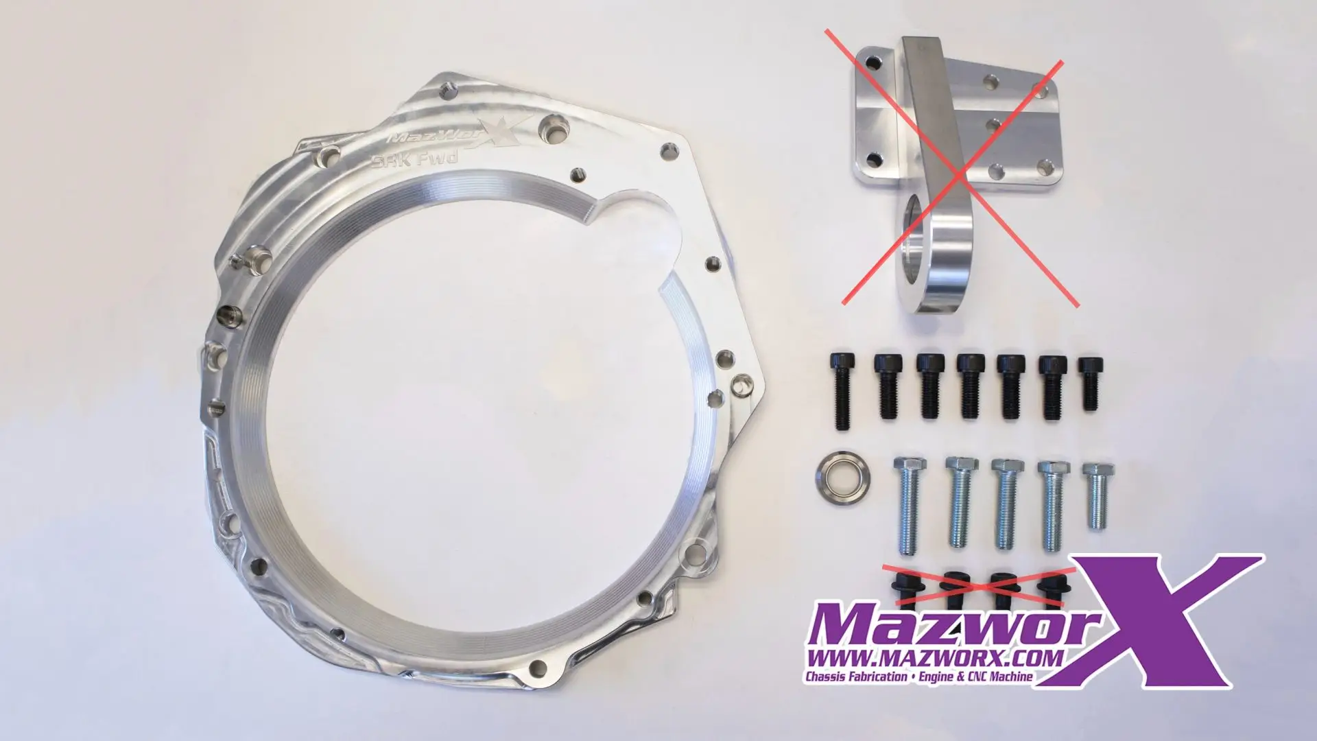 Mazworx SR-K Series FWD Transmission Adapter Kit, No Axle Bracket Mazworx SR-K Series FWD Transmission Adapter Kit, No Axle Bracket